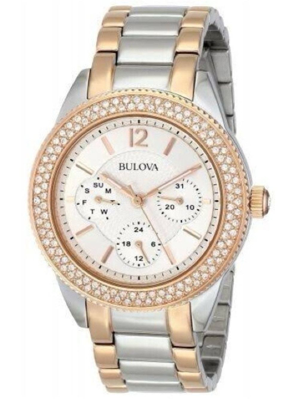 Bulova Women's 98N100 Multi-Function Crystal Bracelet Watch